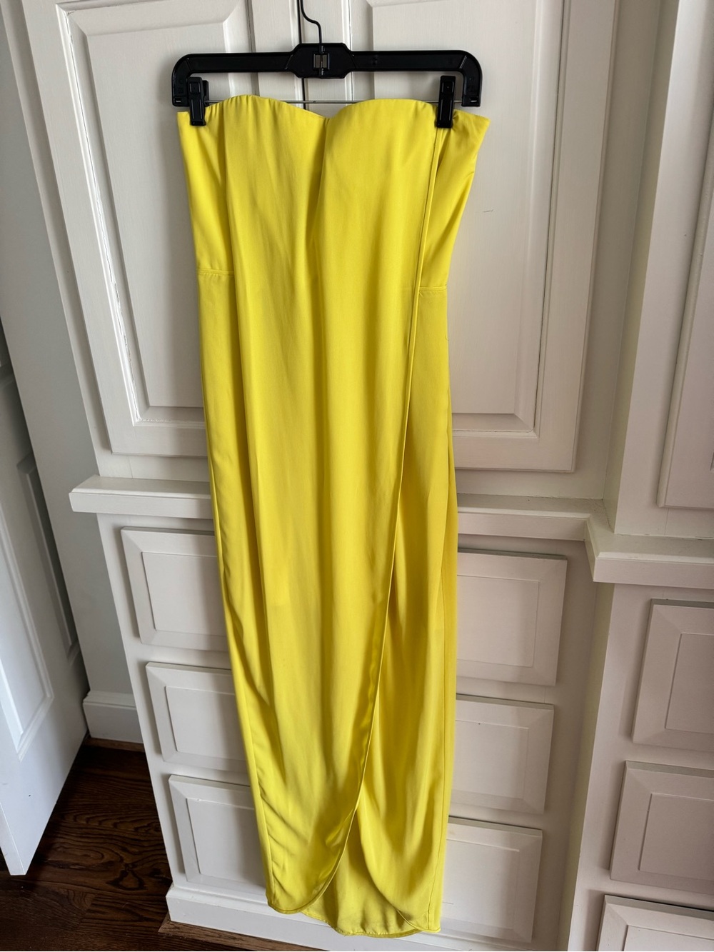 BCBGMaxAzria Strapless Maxi Dress in Bright Yellow